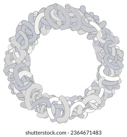 Decorative vector design element. Rosette of geometric elements, Abstract circular ornament. Random pattern