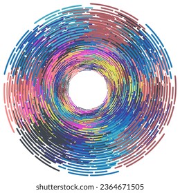 Decorative vector design element. Rosette of geometric elements, Abstract circular ornament. Random pattern