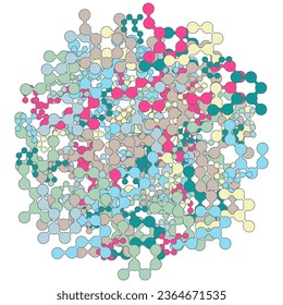 Decorative vector design element. Rosette of geometric elements, Abstract circular ornament. Random pattern
