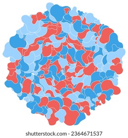 Decorative vector design element. Rosette of geometric elements, Abstract circular ornament. Random pattern