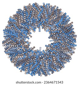 Decorative vector design element. Rosette of geometric elements, Abstract circular ornament. Random pattern