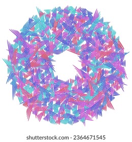 Decorative vector design element. Rosette of geometric elements, Abstract circular ornament. Random pattern