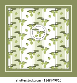 Decorative vector design with green olives