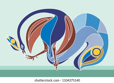 Decorative Vector Design of Peacock