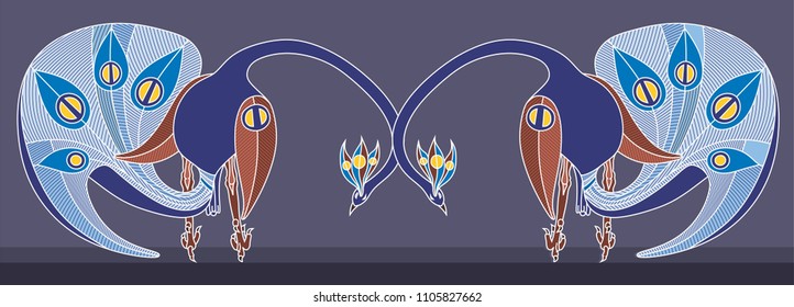Decorative Vector Design of Peacock