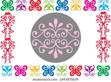 Decorative Vector Design used for t shirt + ceramic +invitation + graphics work + etc