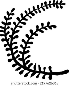 Decorative vector elegant element twig. Natura, organic, ecology theme for background, textile print, fabric decoration, invitation cards and postcards, poster print and more. Hand drawn illustration.