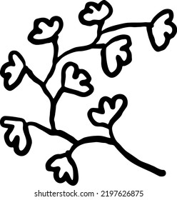 Decorative vector elegant element twig. Natura, organic, ecology theme for background, textile print, fabric decoration, invitation cards and postcards, poster print and more. Hand drawn illustration.
