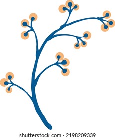 Decorative vector elegant element twig. Natura, organic, ecology theme for background, textile print, fabric decoration, invitation cards and postcards, poster print and more. Hand drawn illustration.