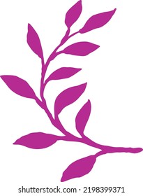 Decorative vector elegant element twig. Natura, organic, ecology theme for background, textile print, fabric decoration, invitation cards and postcards, poster print and more. Hand drawn illustration.