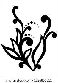 decorative vector element floral ornament with monograms