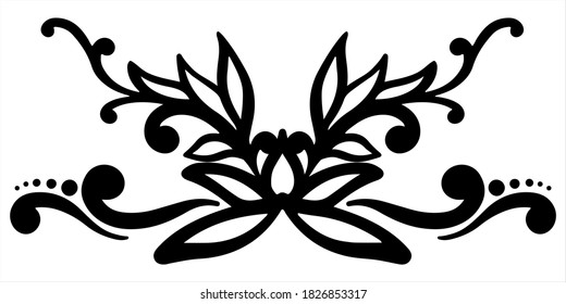 adorno de adorno floral de elemento vectorial decorativo con monogramos
