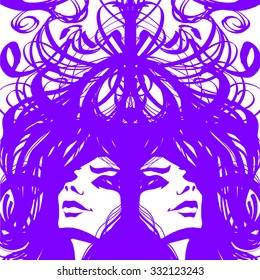 Decorative vector element in style Nouveau art. Isolated vector illustration. Flayer design template.