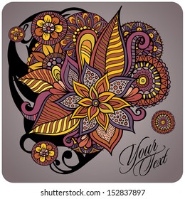 Decorative vector floral card design 
