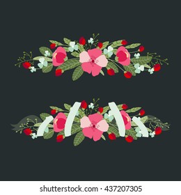 Decorative vector floral compositions