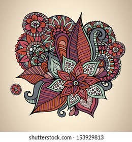 Decorative vector floral vintage card design