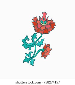 Decorative vector flower on white background