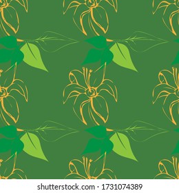 Decorative vector flower.Seamless pattern.Vector..Illustration on white and color background.