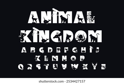 Decorative vector font Animal Kingdom Typography urban style for fashion, sport, technology, digital, music, movie, logo design