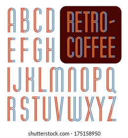 Decorative vector font. Typography. Art-deco type.