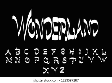 Decorative vector font. Vintage alphabet