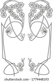 Fondo decorativo del marco vectorial con elementos florales y ornamentales, flores, hojas y curvas para el diseño. Colocar texto o imagen. 