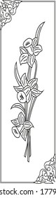 Decorative vector frame background with floral and ornament elements, flowers, leaves and curves for design. Place for text or image. 