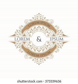 Decorative vector frame.  Floral ornament. Template frame for menu, invitation, greeting card, label.  Graphic design page. 