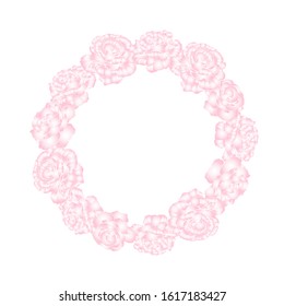 Decorative vector frame with pink roses. Element for design.