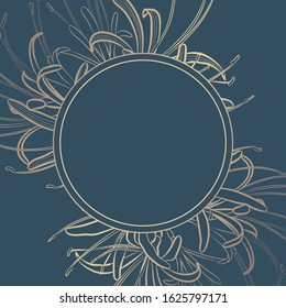 Decorative vector frame with spider lily. Element for design.