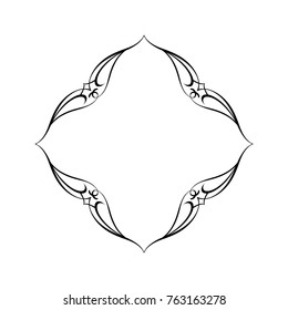  Decorative vector frame.Vector illustration. Black on white.