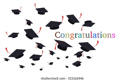 decorative vector graduation cap background