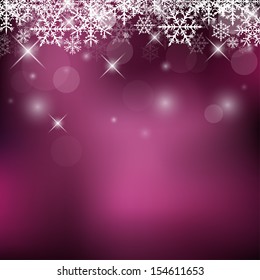 Decorative Vector Holiday Background with Snowflakes and Sparks