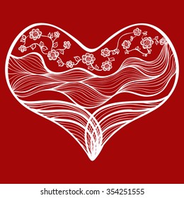 Decorative vector image of a heart.