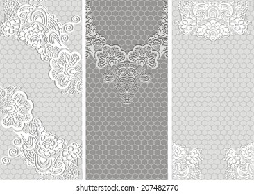 Decorative vector labels, banners, cutaways, cards (set). Vector stock.