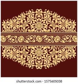Decorative vector lazier cut design for new year and wedding invitation cards with repeat border.