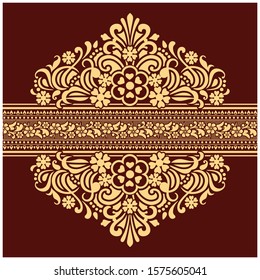 Decorative vector lazier cut design for new year and wedding invitation cards with repeat border.