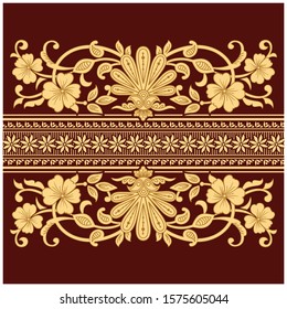 Decorative vector lazier cut design for new year and wedding invitation cards with repeat border.