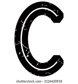 Decorative vector letter isolated on white background.Art font.