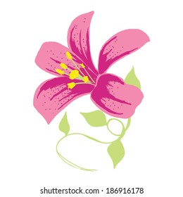 Decorative Vector Lily Flower