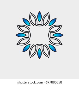 Decorative vector logo in a modern style. Exclusive emblem. Element for floral shops,cosmetics packaging, beauty and spa studios.