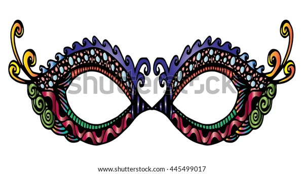 Decorative Vector Mask Silhouette Adult Coloring Stock Vector (Royalty ...