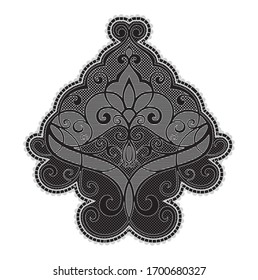 Decorative vector monochrome 
  oriental arabesque design element in damask style