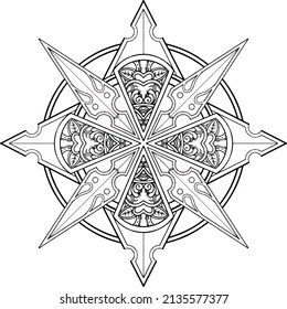 a decorative vector of a ninja star chakra