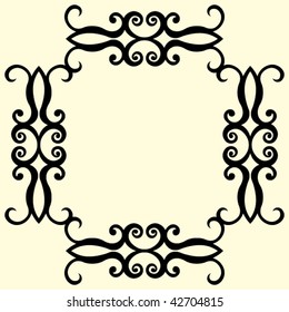 ornamento decorativo vectorial, elemento de diseño abstracto
