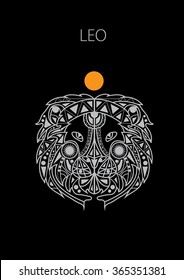 decorative vector ornament of the zodiac sign leo