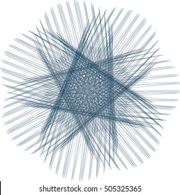 Decorative vector ornamental frame. Lineart logo template for design projects. Circular ornament from the crossed lines.