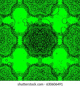 Decorative vector ornate colored mandala icon isolated for card, colored Mandala on a green background. For invitation card, scrapbook, banner, postcard, tattoo, yoga, magic, carpet, tile or lace.