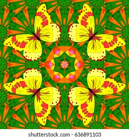 Decorative vector ornate colored mandala icon isolated for card, colored Mandala on a magenta background. For invitation card, scrapbook, banner, postcard, tattoo, boho, magic, carpet, tile or lace.
