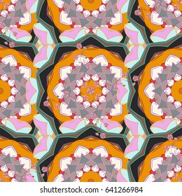 Decorative vector ornate colored mandala icon for card, colored Mandala on a white background. For invitation card, scrapbook, banner, postcard, tattoo, yoga, boho, magic, carpet, tile or lace.